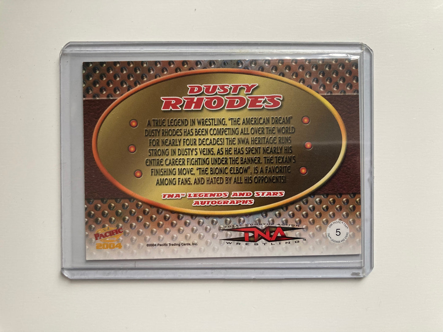 Dusty Rhodes Autographed TNA Pacific Trading Card
