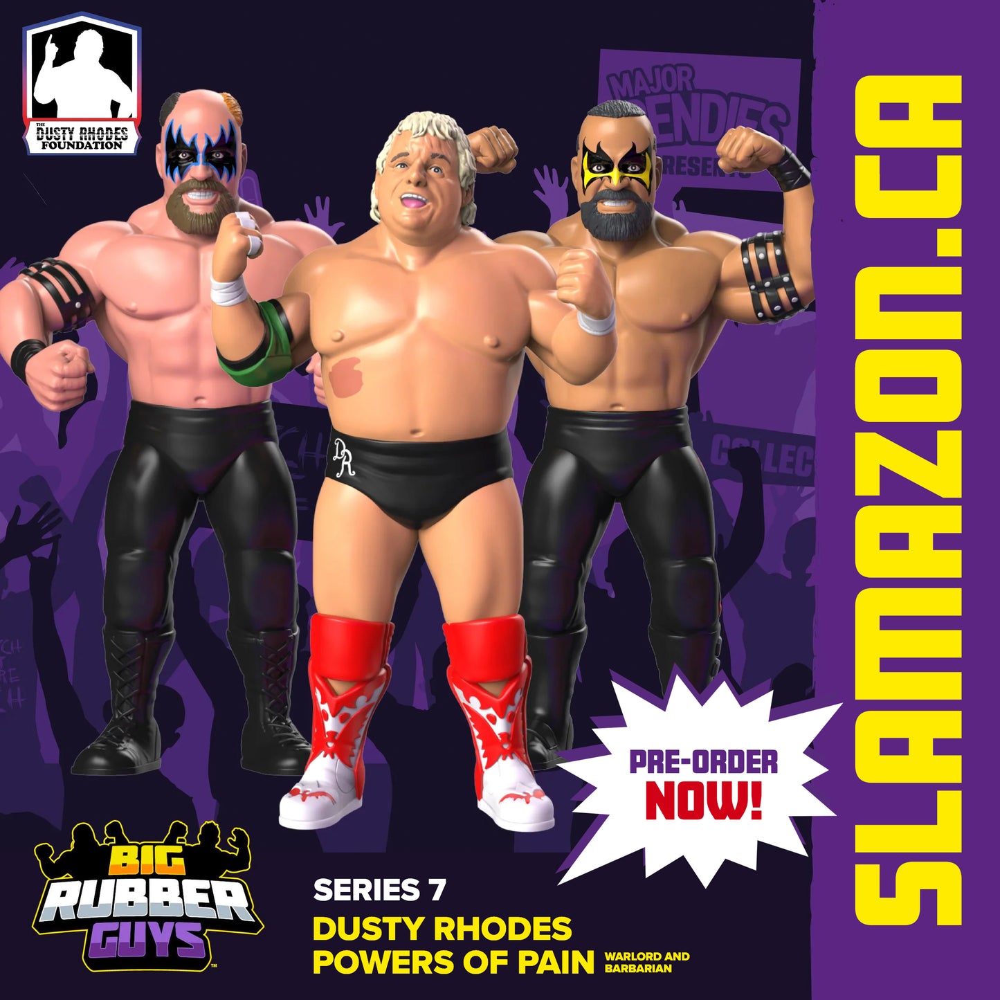 Big Rubber Guys Powers of Pain and Dusty Rhodes figures available at www.slamazon.ca