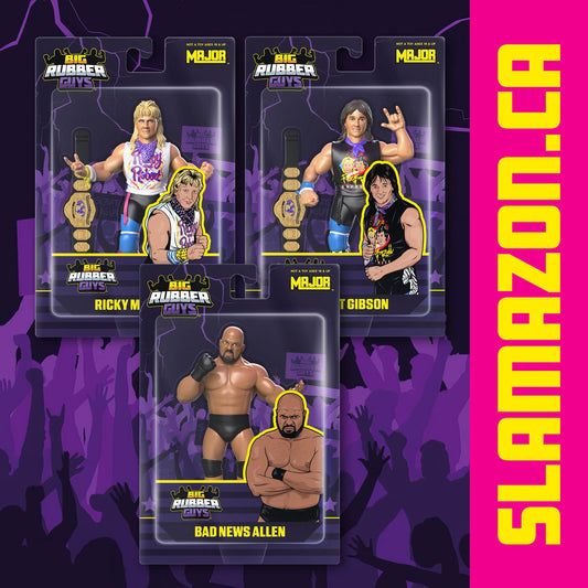 Big Rubber Guys Bad News Allen and Rock 'N' Roll Express figures available in Canada at slamazon.ca