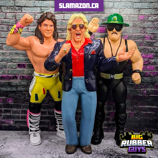 Big Rubber Guys Ric Flair, Sgt Slaughter and Marty Jannetty figures available at www.slamazon.ca