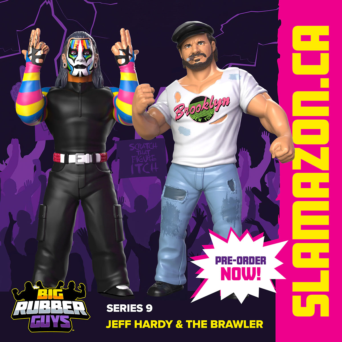 Big Rubber Guys Jeff Hardy and The Brooklyn Brawler available at www.slamazon.ca