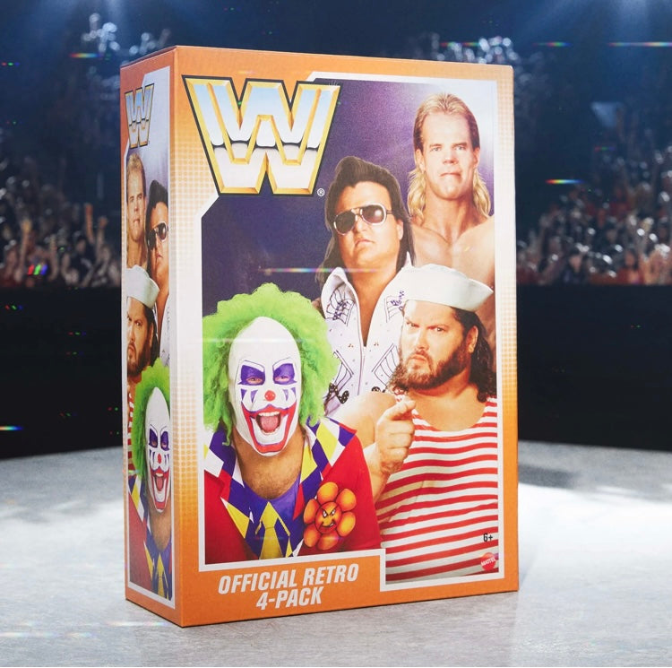 WWE Retro Action Figure 4-Pack (Lex Luger, Greg Valentine, Doink The Clown, Tugboat)