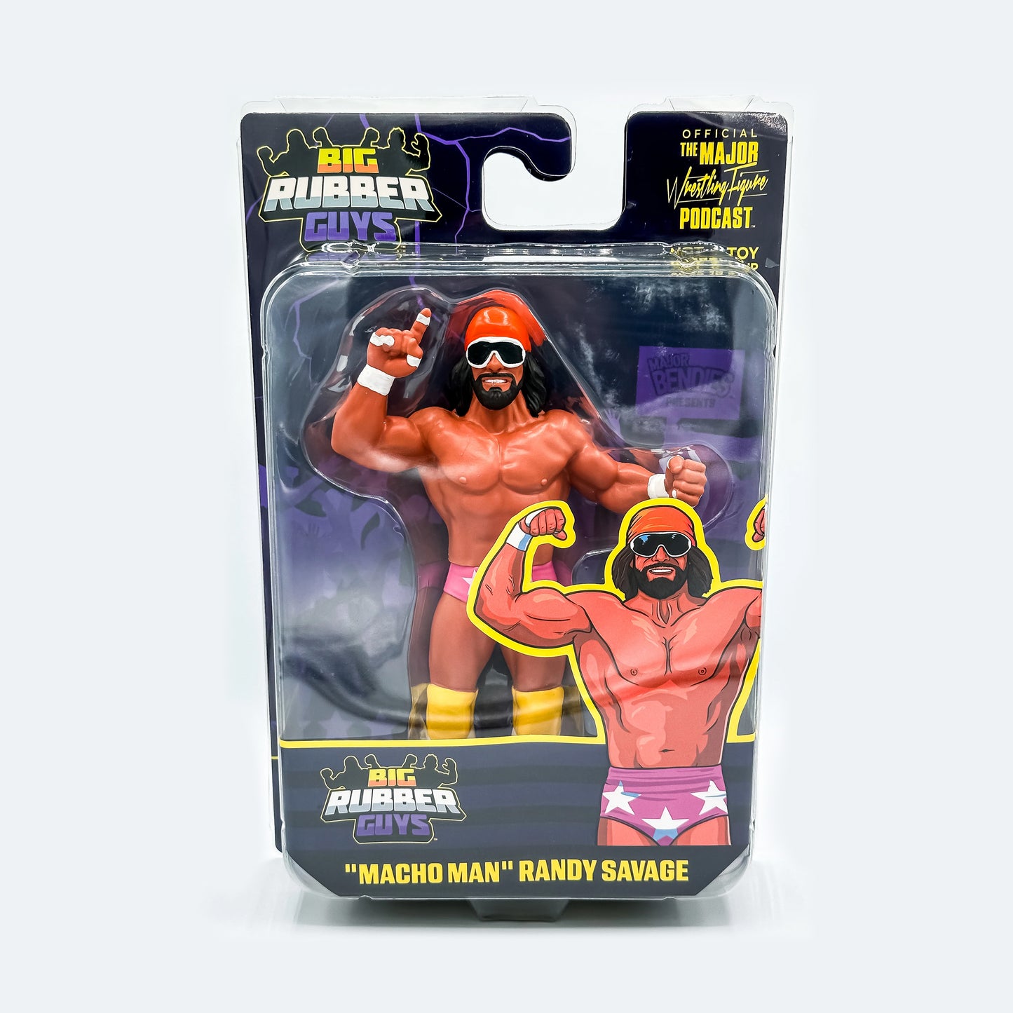 Macho Man Randy Savage Big Rubber Guys pink tights LJN style wrestling figure available at www.slamazon.ca