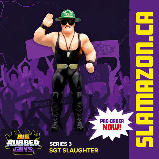 Big Rubber Guys Sgt Slaughter wrestling figure available at www.slamazon.ca
