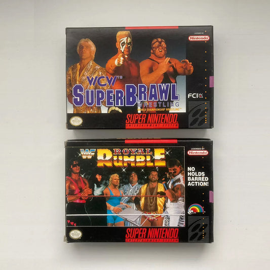 WCW SuperBrawl and WWF Royal Rumble Super Nintendo Boxes Only