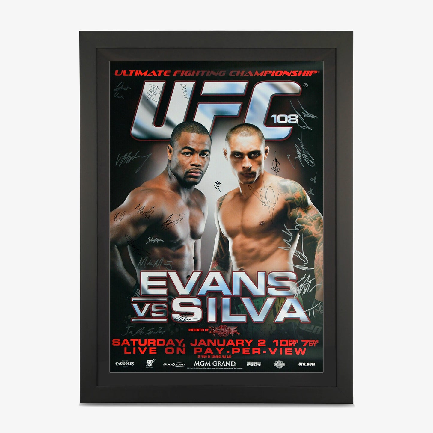 UFC 108 Autographed Event Poster - Fightabilia