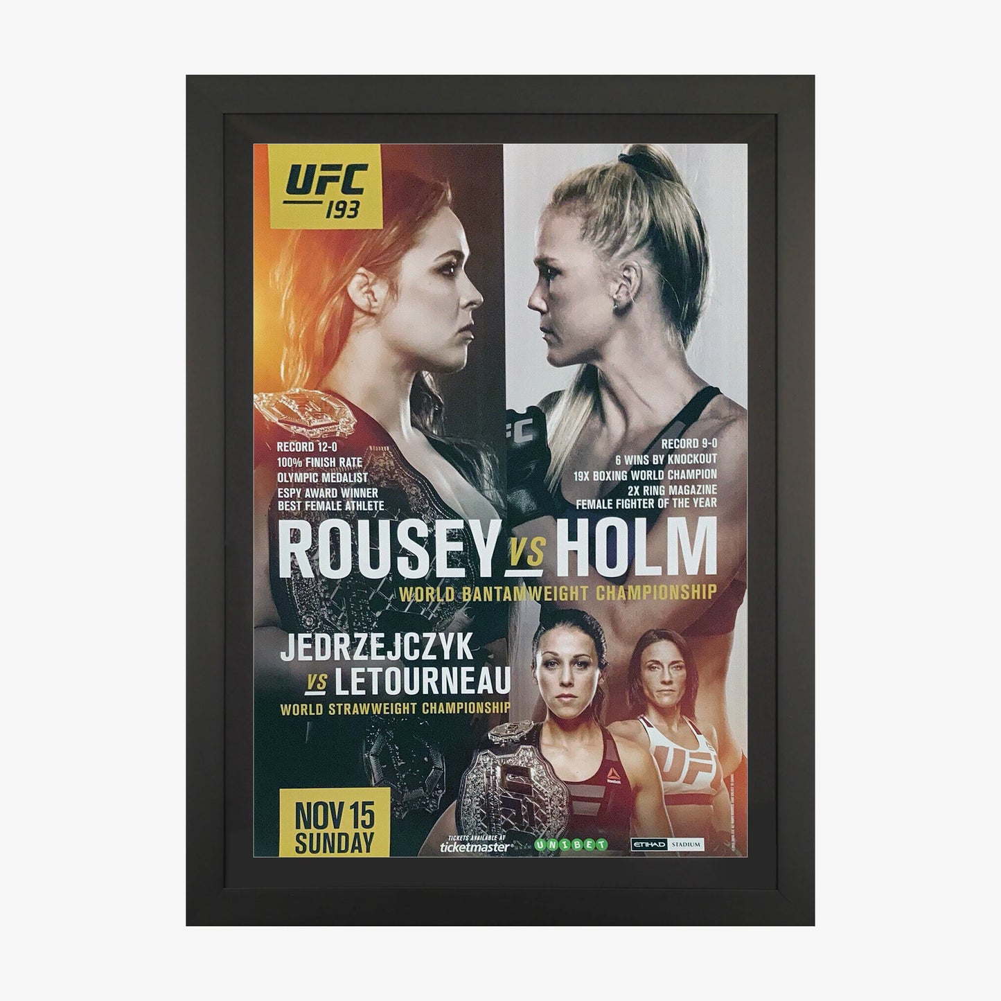 UFC 193: Rousey vs Holm Poster - Fightabilia