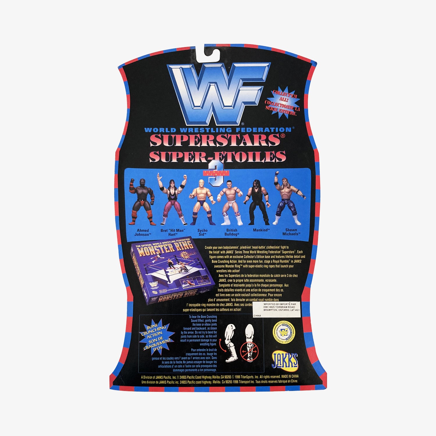 WWF Jakks Pacific Series 3 Bret Hart available at slamazon.ca