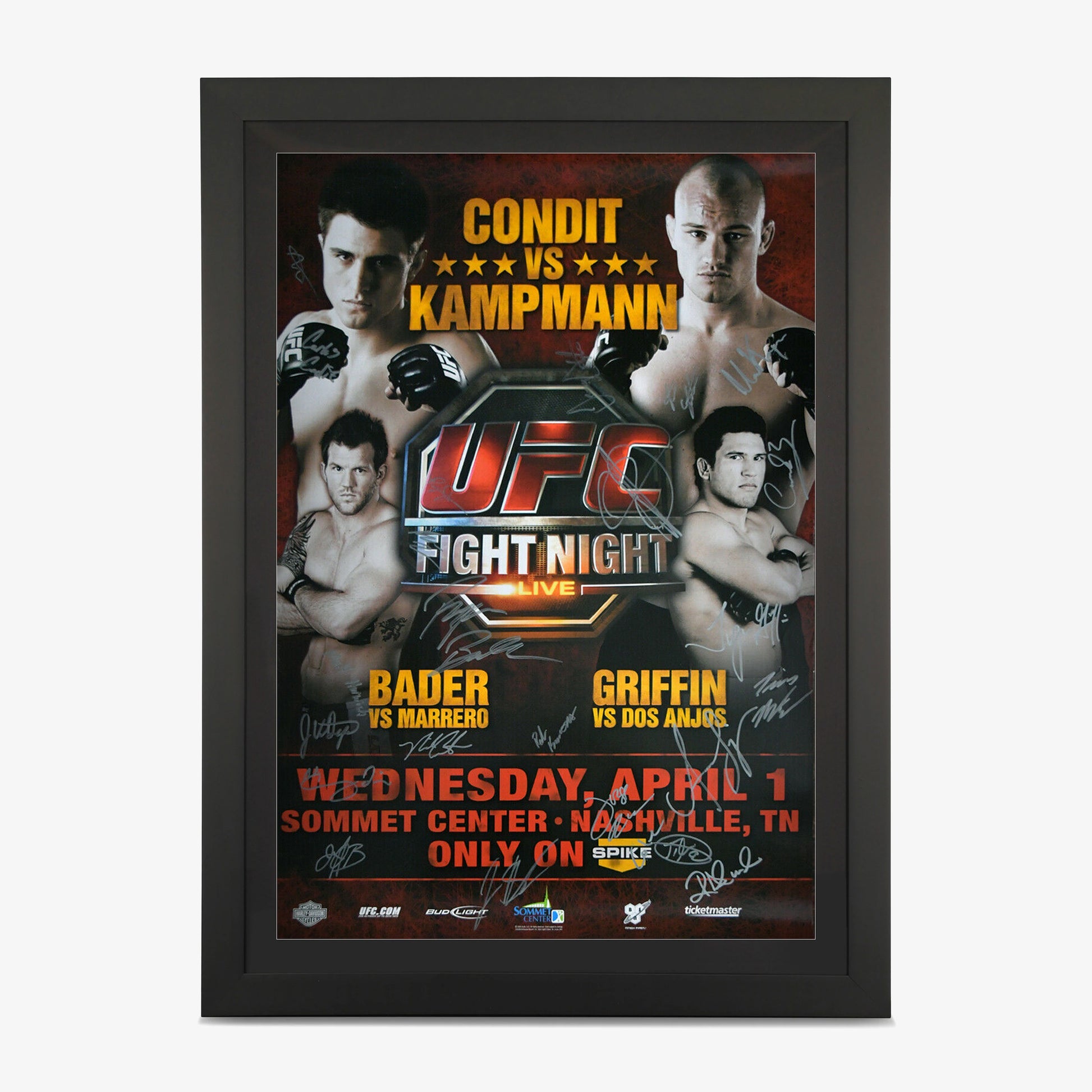 UFC Fight Night 18: Condit vs Kampmann Autographed Event Poster - Fightabilia