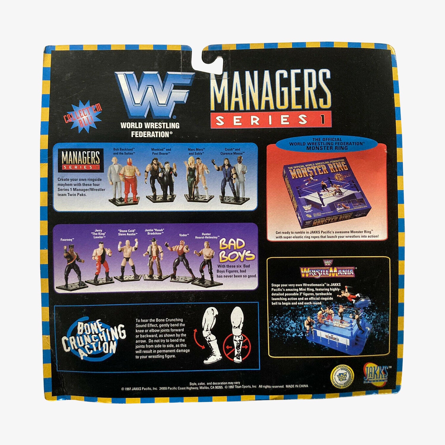 WWF Jakks Pacific Managers Series 1 Clarence Mason and Crush figures available at slamazon.ca