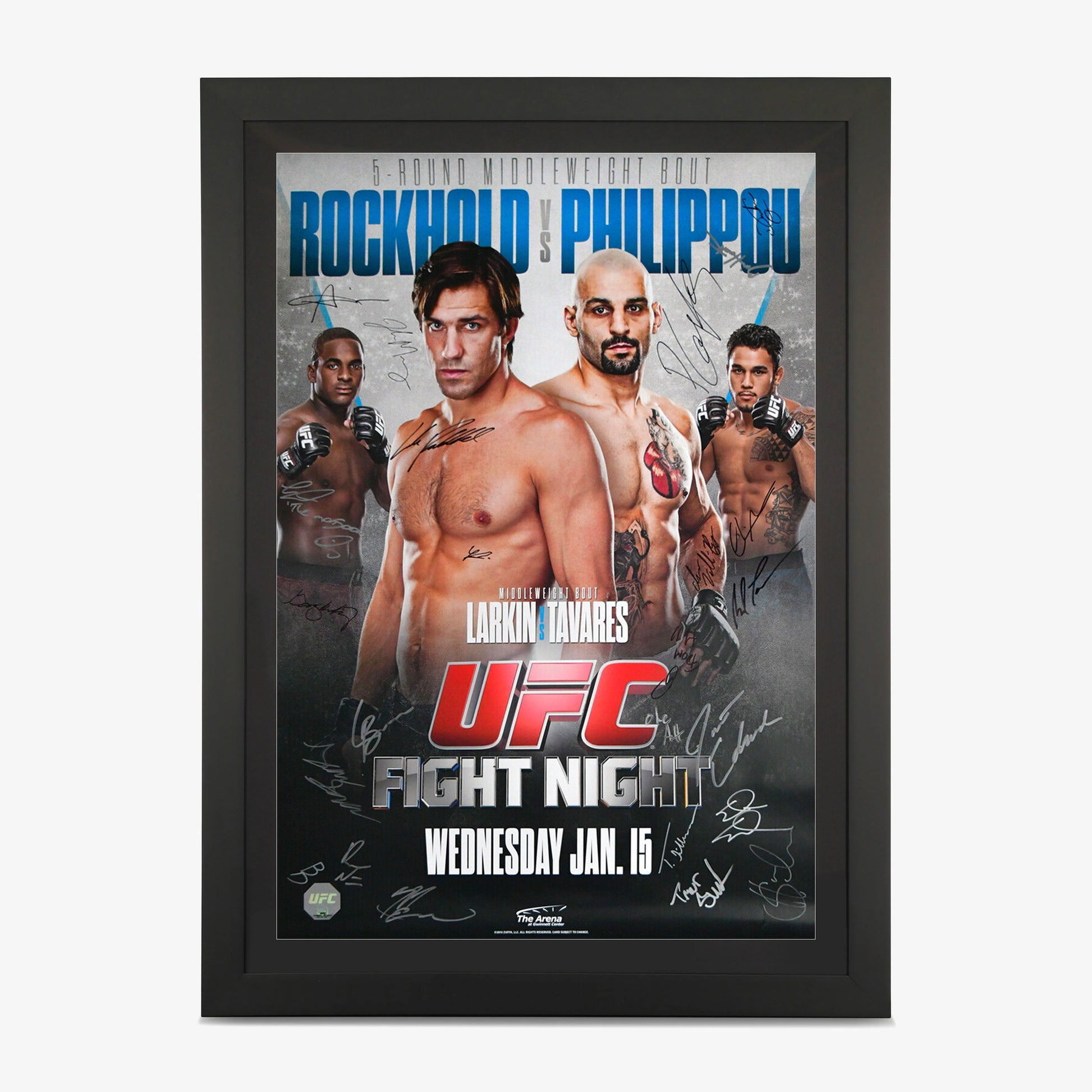 UFC Fight Night 35: Rockhold vs Philippou Autographed Event Poster