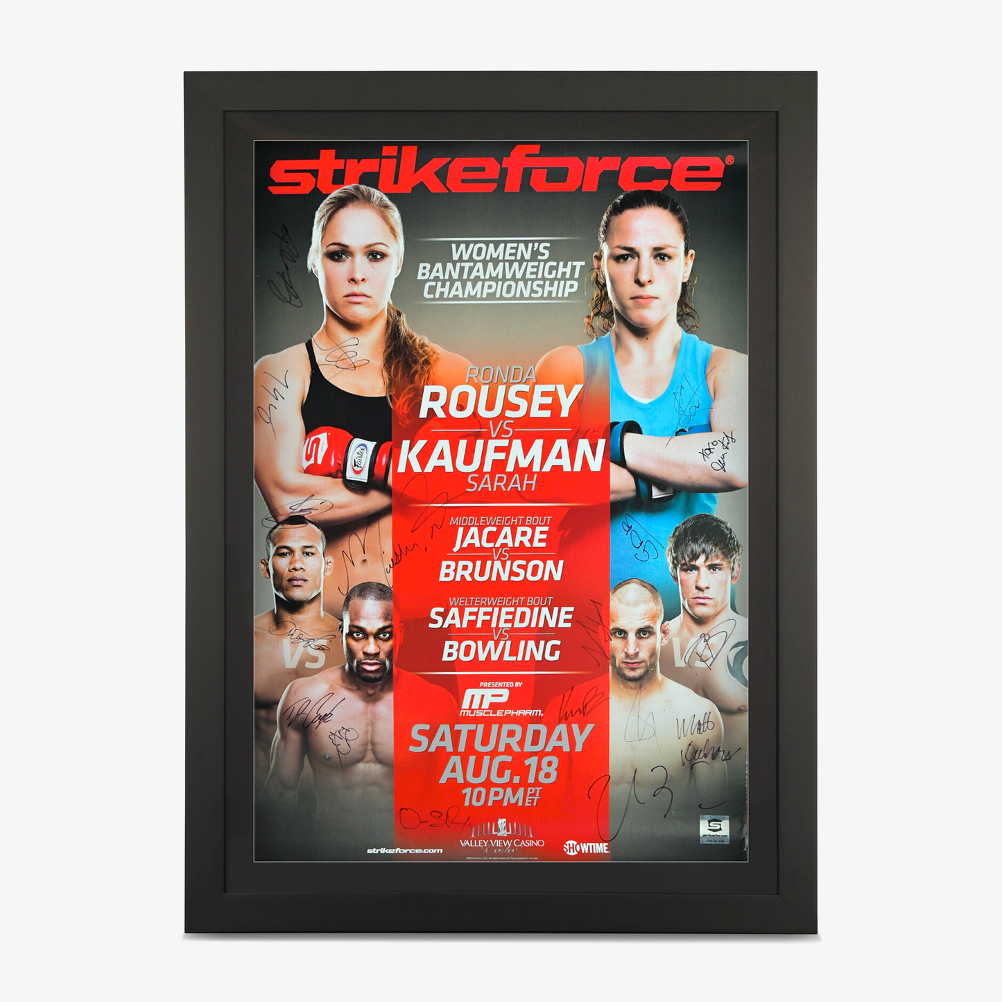 Strikeforce: Rousey vs Kaufman Autographed Event Poster - Fightabilia