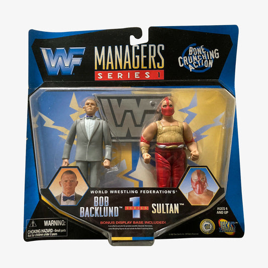 WWF Jakks Pacific Managers Series 1 Bob Backlund and The Sultan figures available at slamazon.ca